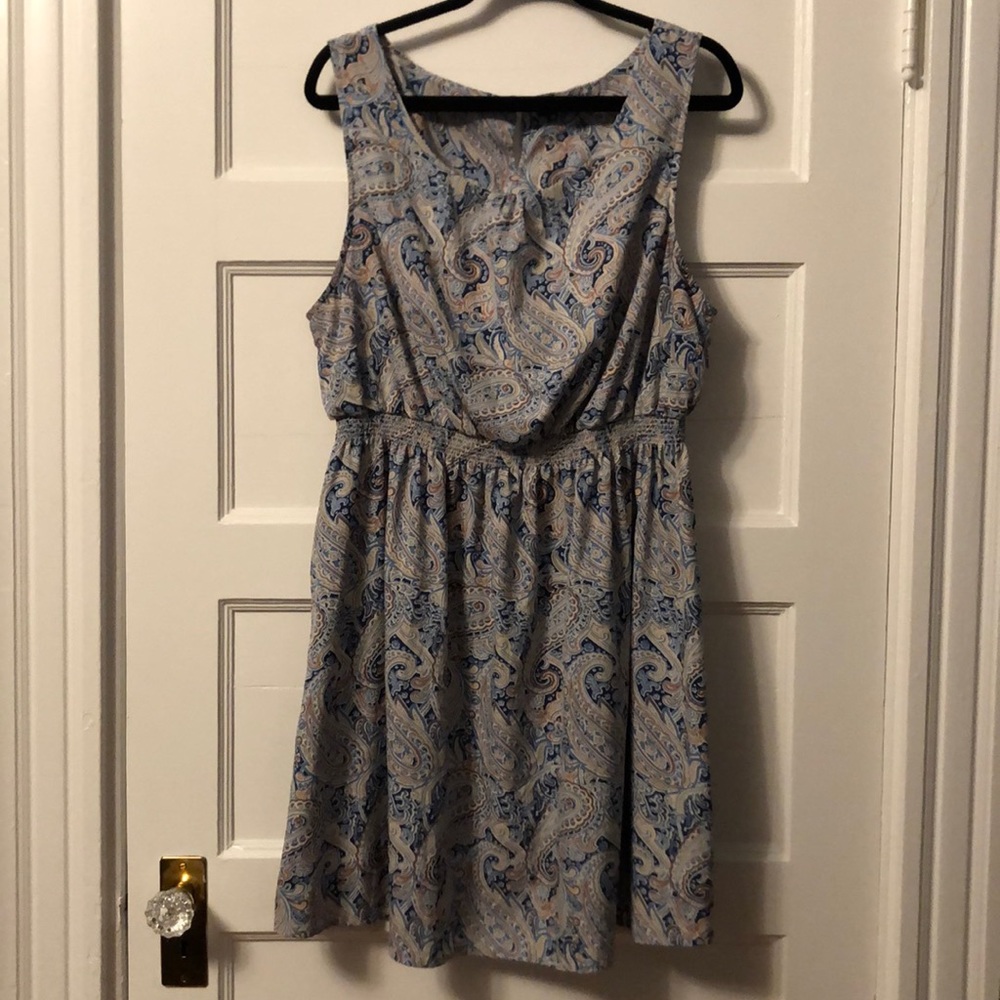 Inspire lightweight blue paisley dress - UK 22